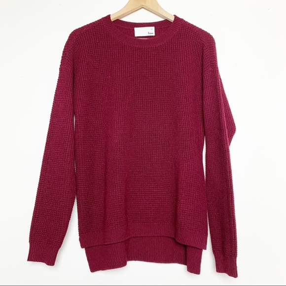 Wilfred Free Merino Wine Textured Pullover Sweater Women’s Size Small - Picture 1 of 7